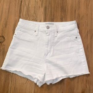 Abercrombie white high wasted jean shorts